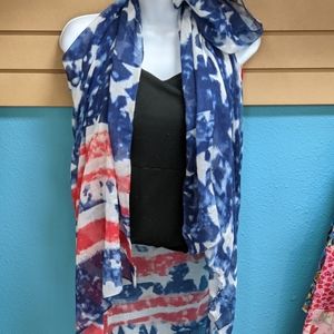 6' x 38.5" flag motif scarf